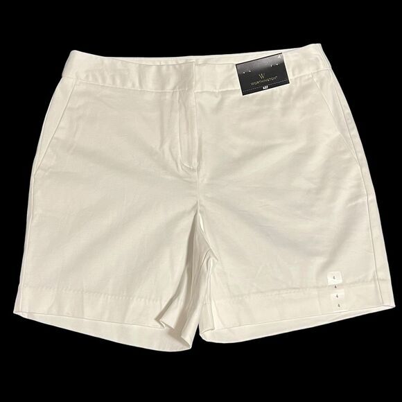 Worthington Pants - Worthington White Cotton Blend Tailored Shorts Women's Summer Casual Size‎ 4